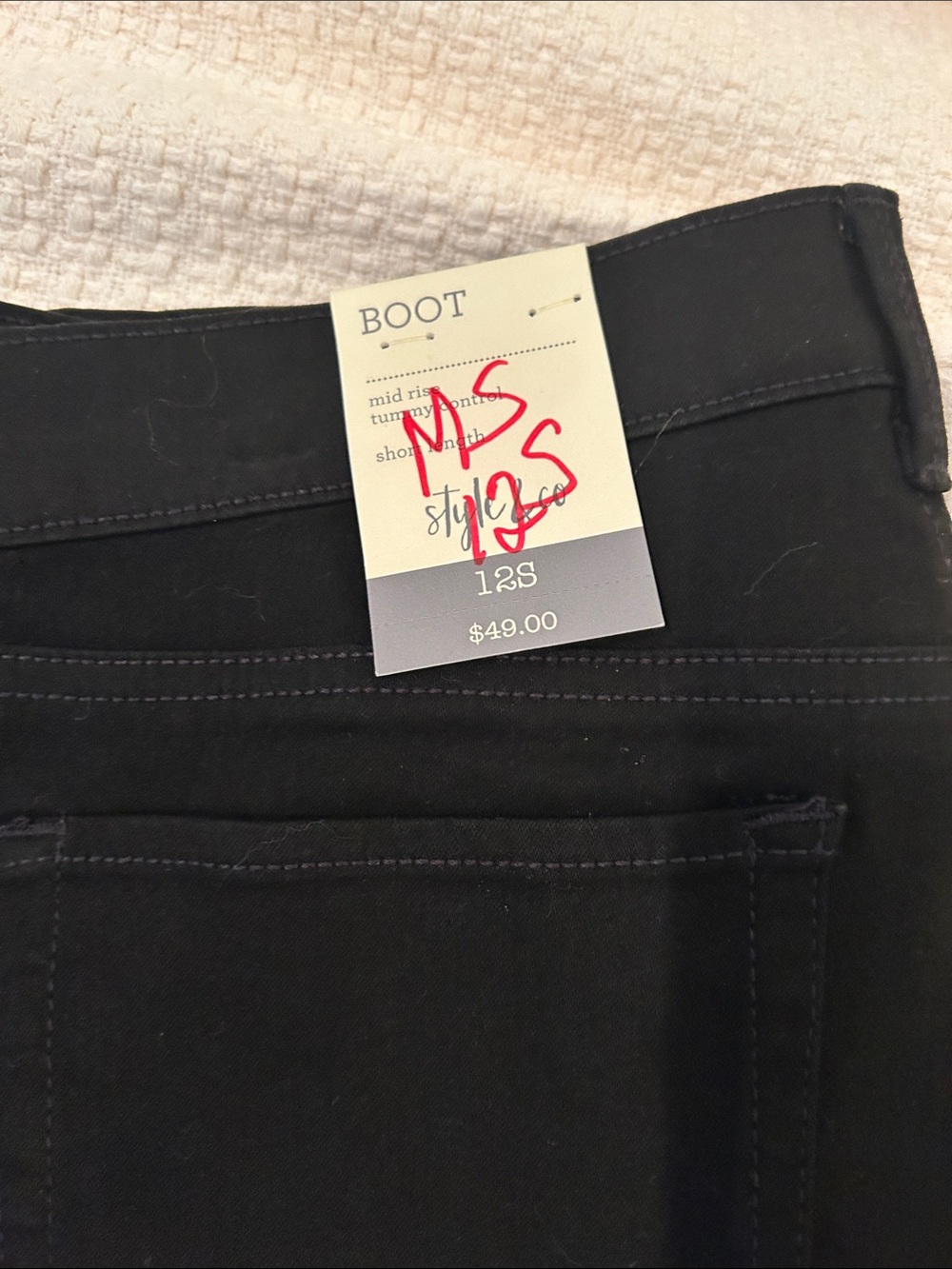 Style & Co. Black Bootleg Jeans